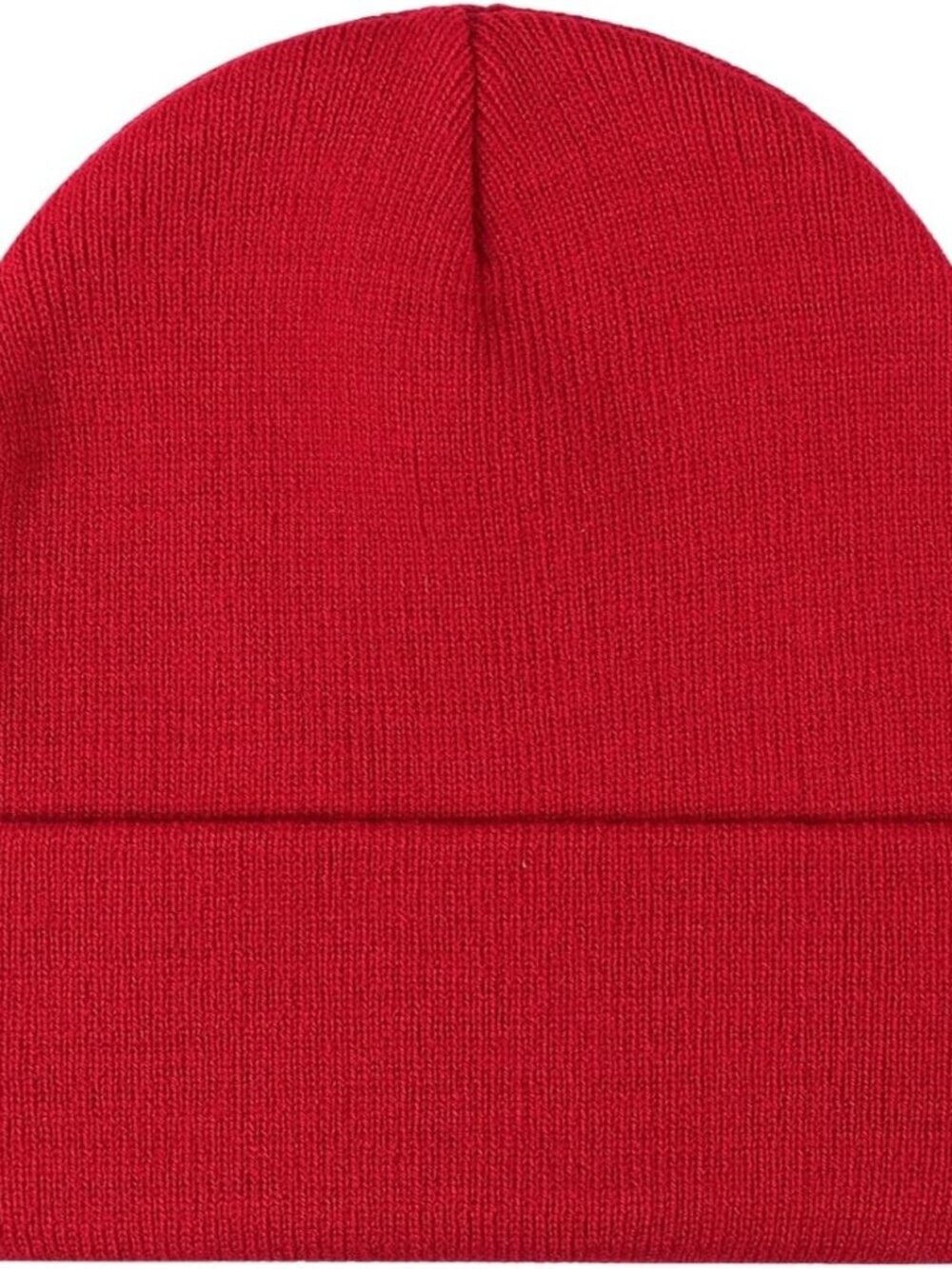 Unisex Red Warm Thick Knitted Cuffed Beanie Winter Pull-on Classic Skull Cap